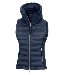 Gilet d'équitation softshell bi-matière à capuche Jessy