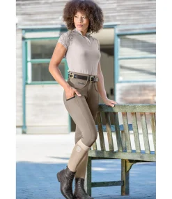 Pantalon d'équitation confort taille haute à fond intégral grip Juliane