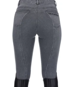 Pantalon d'équitation denim à fond intégral Grip Linea
