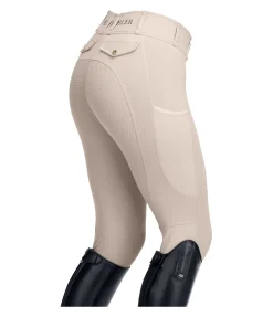 Pantalon d'équitation d'été hybride à fond intégral grip Samira-Mesh