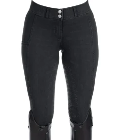 Pantalon d'équitation en jean à fond intégral grip Estelle