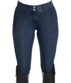 Pantalon d'équitation en jean à fond intégral grip Estelle