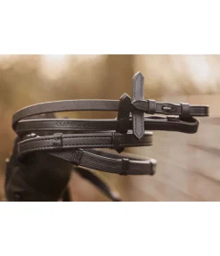 Rênes antidérapantes en cuir Slim Grip